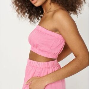 Garage Pink Cropped Tube Top